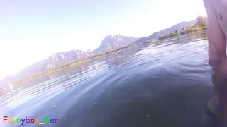 In a Beautiful Mountain Lake, I Jerk off Underwater my Cock, but it was too Cold to Cum. - Pornhub Gay