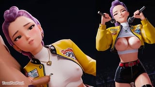 K Pop Demon Hunters 3D Hentai Animation - Rumi Big Tits Blow Job for her Fans Adult Anime