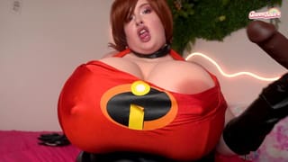 Elastigirl STRETCHES her Pussy with Dildo Riding, Tits (breast Expansion) and Futa Cock Pegging POV