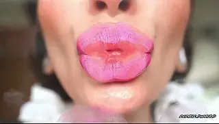 Shiny Metallic Pink kiss and and spit kisses