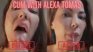 JOI | ALEXA TOMAS GIVES a BLOWJOB TO a BIG COCK IN a LEATHER DRESS