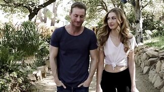 Lassie with natural boobs properly nailed by stepdad in backyard