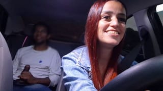 Passenger Shows his Dick to Naughty App Driver!