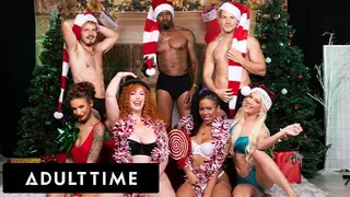 ADULT TIME - INSANE CHRISTMAS ORGY! with Lauren Phillips, Kira Noir, Kenna James, and April Olsen