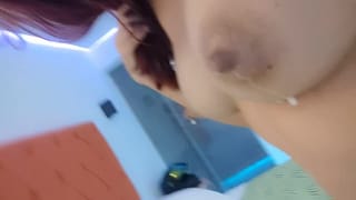 BEAUTIFUL LATINA GETS FROM HOW EXCITED SHE IS