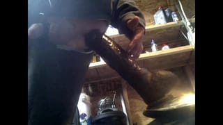 PV Riding Large Black Toy to Balls on Bike Fender in Shed - Pornhub Gay