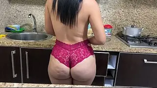 Tiny Hot Babe porn video – SEXY STEPMOTHER WALKS AROUND THE HOUSE IN TINY CLOTHES