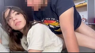 PERVERTED STEPFATHER RIDES HIS SKINNY 18-YEAR-OLD STEPSISTER OF THE ASS WITHOUT WARNING
