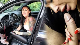 FUCKING INSIDE THE PORSCHE CAYENNE HORNY BABE WANTS CUM