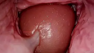 Hot Sticky Cum Squirting inside my Pussy Camera in Vagina Cervix POV