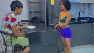 My Stepsister Cath me Masturbating with his Butt (no Audio)