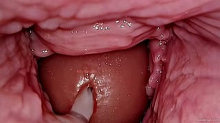 Precum Squirting in my Pussy Camera in Vagina Cervix POV