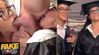 Fake Hostel - Crazy University Girls get their Assholes Sniffed before Threesome with Alexis Crystal