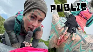 Hiker Girl Gets ANAL Fucked in the Mountains - POV in Public