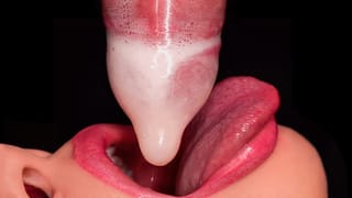 CLOSE UP: HORNY Mouth MILKING all CUM into CONDOM and BROKE IT! BEST Milking BLOWJOB ASMR 4K