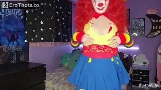 ClussyClown Striptease and Fingering