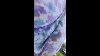 BBW Walking around in Public without a Bra
