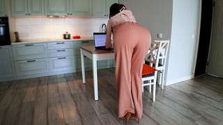 Bossy Step Mom Caught her Step Son with a Boner while she was Working