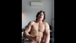 Tunisian Psycho Stroking his Cock