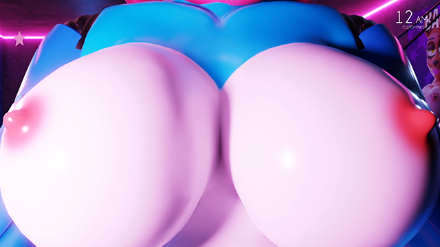 Toy Bonnie (Furry Girl) from FNAF Shakes her Big Boobs in your Face