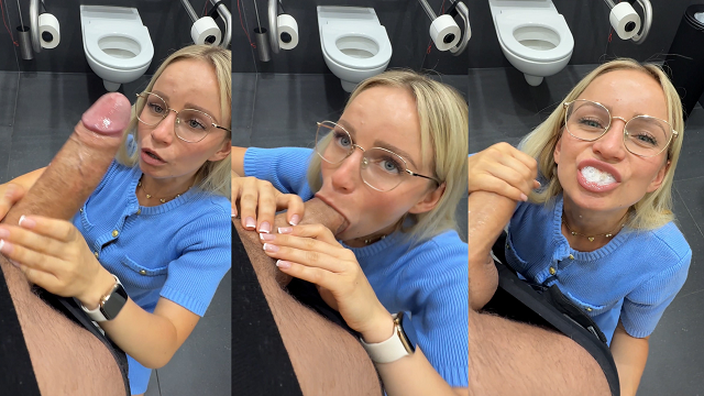 Girls with Glasses are always Sluts - Public Blowjob - Baebaezoe