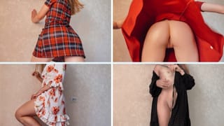 Sexy trying of Dresses without Lingerie