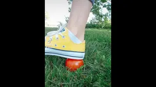 Crushing Tomato with my Amazing Yellow Converse all Star