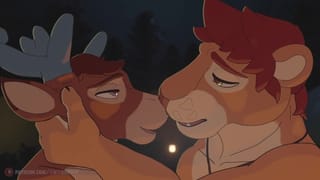 A Deer and a Lion Kissing... then getting Hot - Gay Furry Animation - Preview - Pornhub Gay