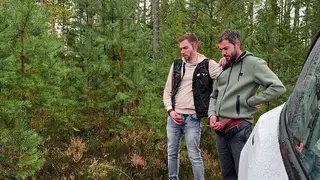 Two Bearded Guys had Double Piss in the Forest and also Pissed on their Tesla Car. outside Gay Porn - Pornhub Gay