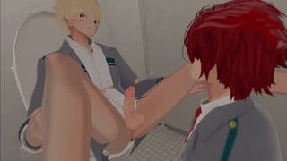Kirisima and Bakugo have Sex in the Men's Bathroom (MHA Fanfiction/english Subtitles) - Pornhub Gay