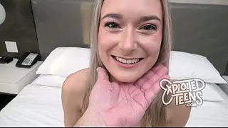 Pretty Blonde College Girl Gets Her Shaved Cunt FILLED With a Hot Creampie
