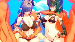 Nefer and Lauma Sex Party - Genshin Impact Uncensored Hentai