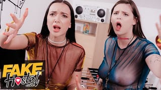 Fake Hostel - Rave Girls Lady Gang and Taylee Wood Party their Big Tits off in Thick Cock Threesome