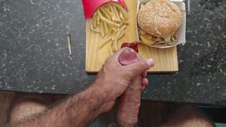 Smoking a Joint, I Jerked off and came on my McDonald's Big Mac - Pornhub Gay