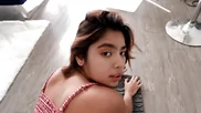 Cuddly chick carefully receives the masseur