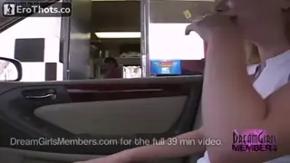 Topless Girl Drive Through