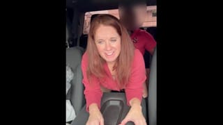 Husbands Friend was too Big to Suck off so I Rode him in a Parking Lot instead