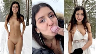 Real Sex in a Snowy Winter Forest