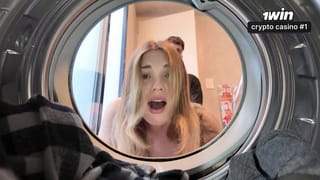 Encuentro a Mi Joven Esposa En Cuatro Frente a La Lavadora. FT Elnonohub