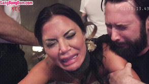 Gangbang mom creampied and throat banged in BDSM sessi