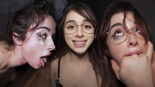 DADDYS FLOOR LICKING WHORE - she made him Cum in her EYES - Audrey Reid
