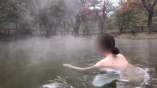 Bathing Scene in a Huge Mixed Outdoor Hot Spring Bath.