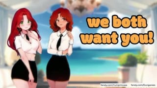 ASMR | two Horny Girls Share your Cock at the Milking Table [threesome] [AUDIO] Ft. @GirlInDungarees
