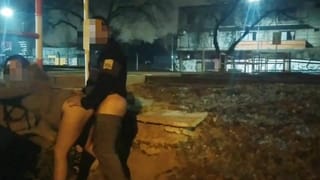 Girl Flashing Naked in the Street Fucking in Public Voyeurs and Caught by the Police