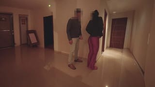Hotwife Fucked at Building Party - Cum in Mouth