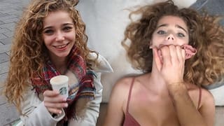 SPARE SOME CHANGE ? - her first Time on Camera - Sabrina Spice Threesome