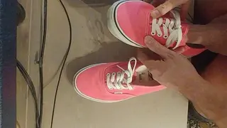 Having Fun with her new Pink Vans Sneakers
