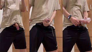 Sweaty after Gym Solo Handjob Fast Cum Explosion