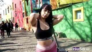 La Brunette Argentinian Turra is on Caminito Street