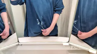 Masturbating in Front of the Bathroom Mirror